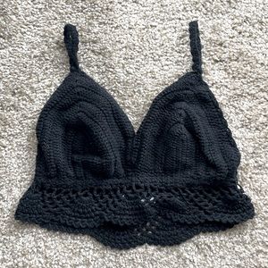 Coco + Jameson Black Crochet Bralette